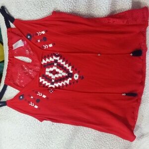 Red, white and blue top. Size 15/17.